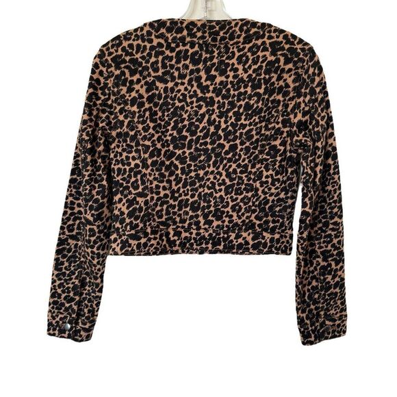 Anthropologie Cora Patch Pocket Jacket Maeve Leopard Animal Print Size XS Blazer - Picture 9 of 14